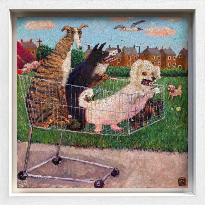 The Mutley Crew. Birds & Animals Landscape Paintings by Vanessa Cooper. Oil on board.