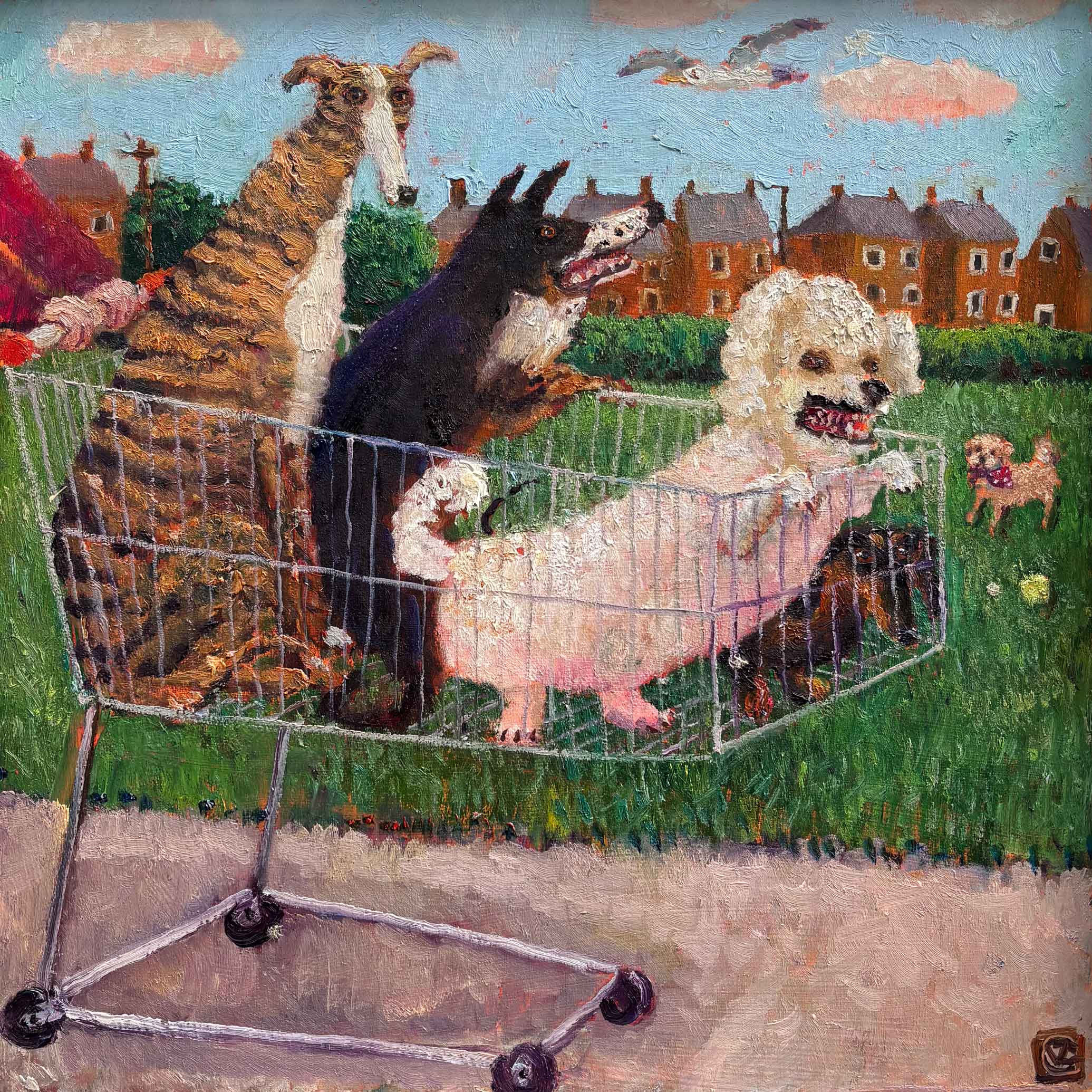 The Mutley Crew. Birds & Animals Landscape Paintings by Vanessa Cooper. Oil on board.