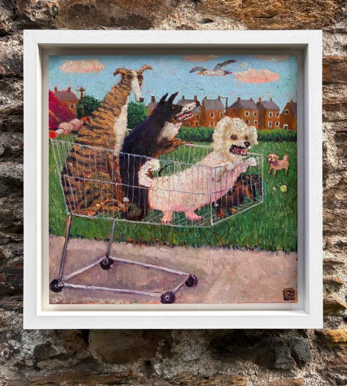 The Mutley Crew. Birds & Animals Landscape Paintings by Vanessa Cooper. Oil on board.