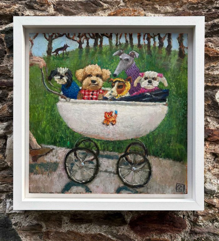 The Wolf Gang. Birds & Animals Landscape Paintings by Vanessa Cooper. Oil on board.