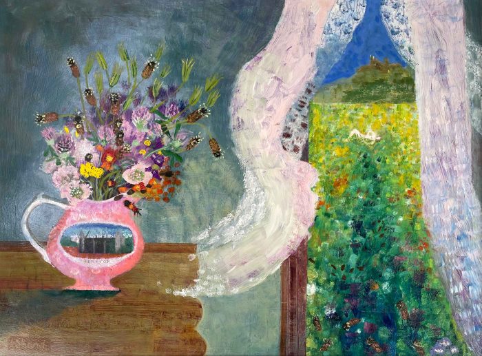 Hot Day in June. Landscape Floral Paintings by Arabella Shand. Oil on board.