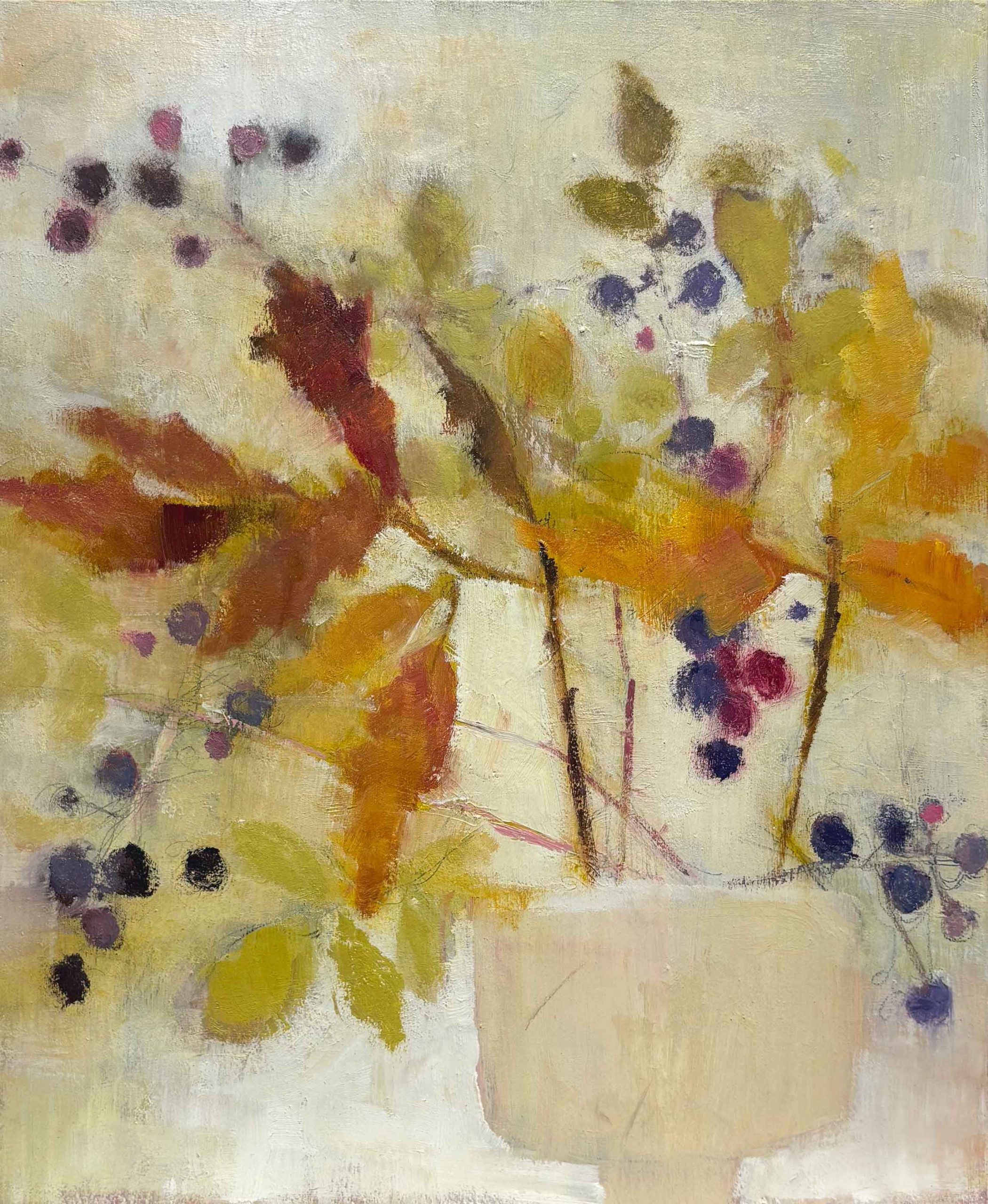 Crabapples. Still Life  Paintings by Jane Brayne. Oil on lime wood panel.