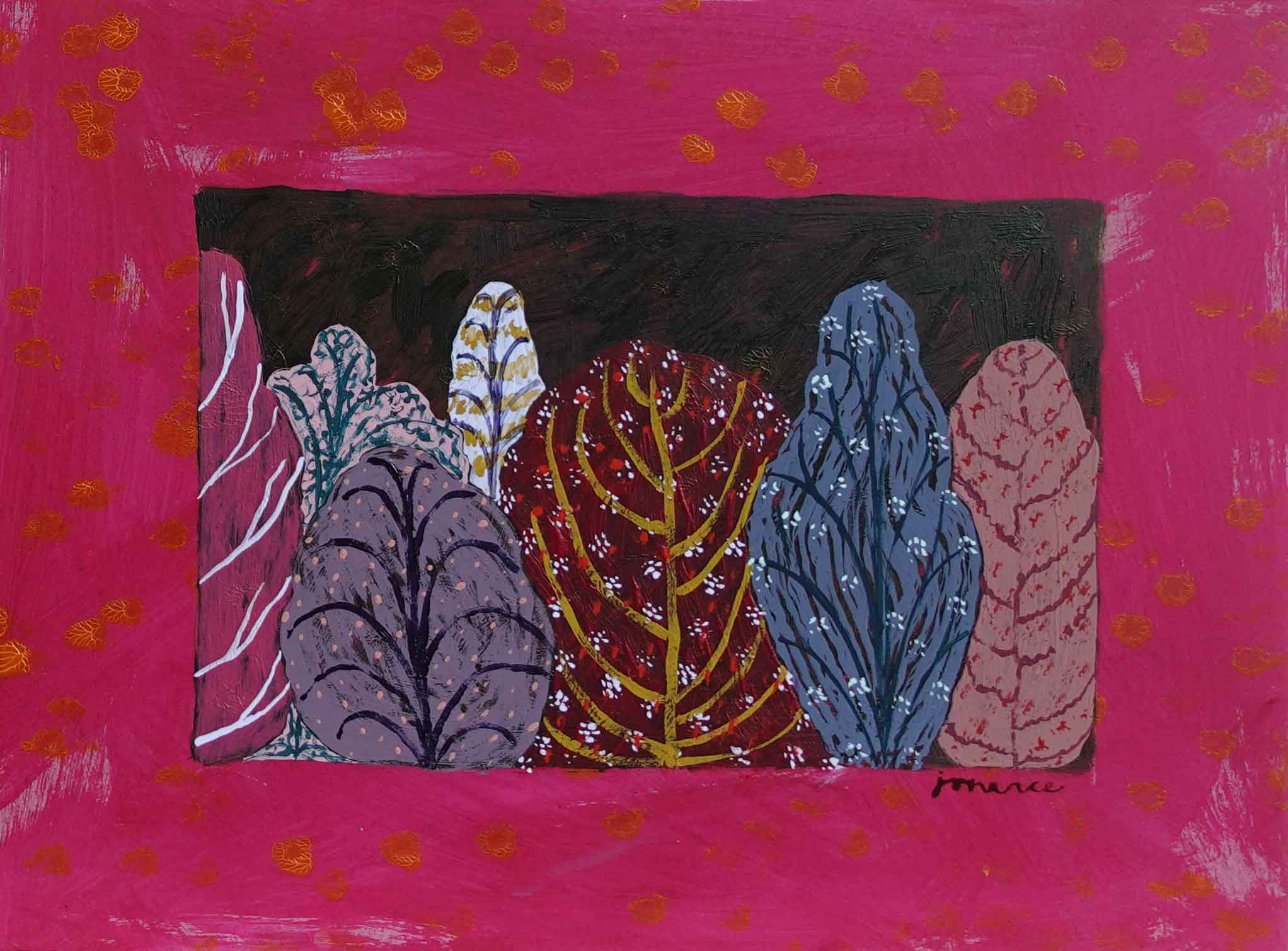 Winter. Landscape  Paintings by Jo Rance. Acrylic on board.