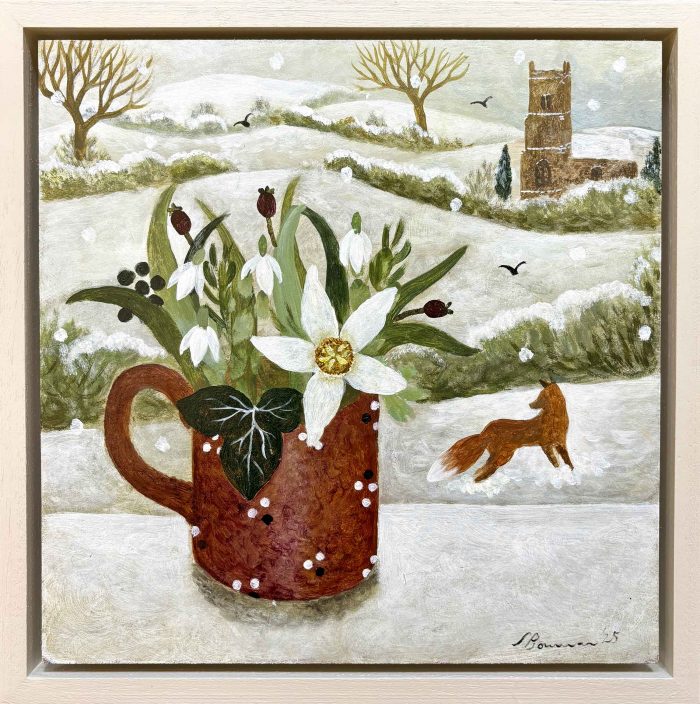 Fox & Church. Landscape Floral Paintings by Sarah Bowman. Oil on board.