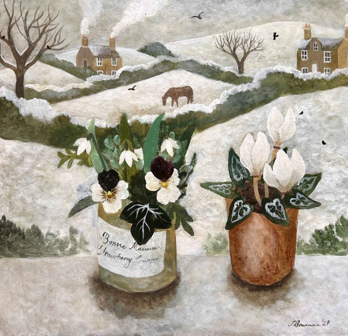 Blue Lupins (print).   Prints by Sarah Bowman. Digital archive print.