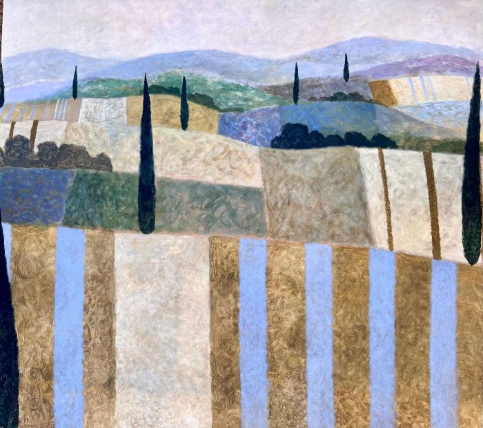 Earthy Reds, Provence. European Landscape Paintings by Sarah Bowman. Oil on board.