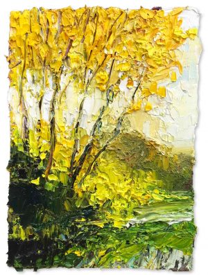 Autumn Hedgerow. Devon Landscape Paintings by David Morgan. Oil on board.