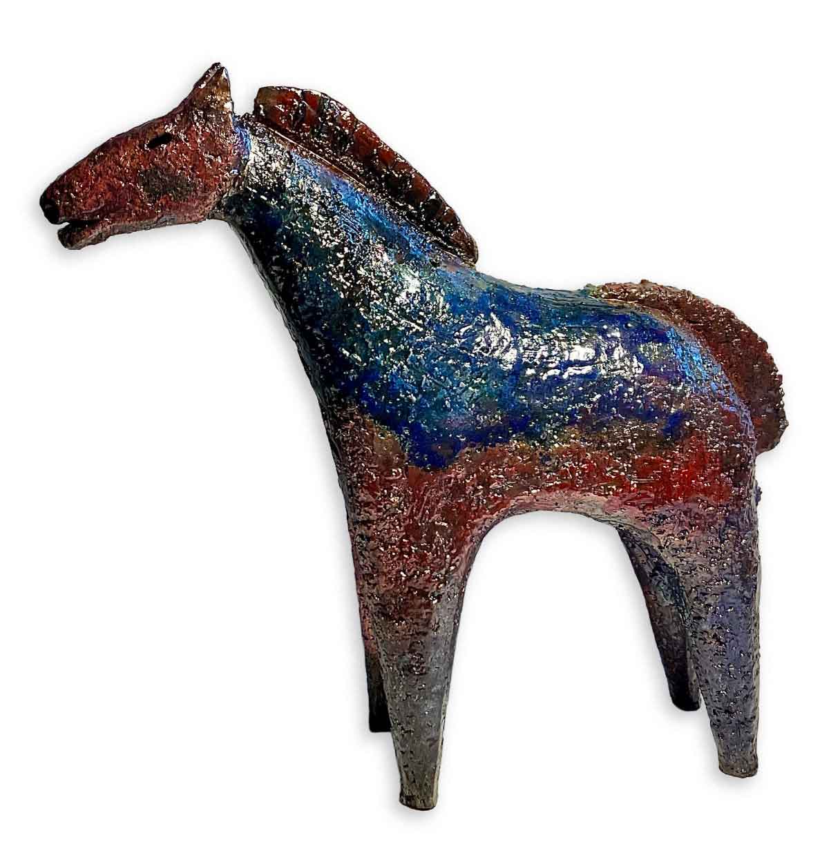 Small Horse (e). Birds & Animals  Ceramics by Henrietta Corbett. Raku ceramic.