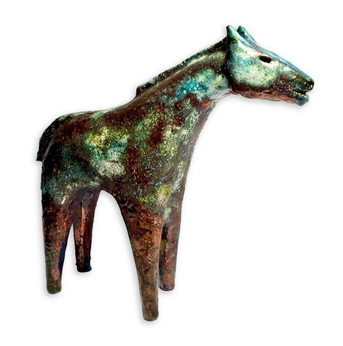 Small Horse (e). Birds & Animals  Ceramics by Henrietta Corbett. Raku ceramic.