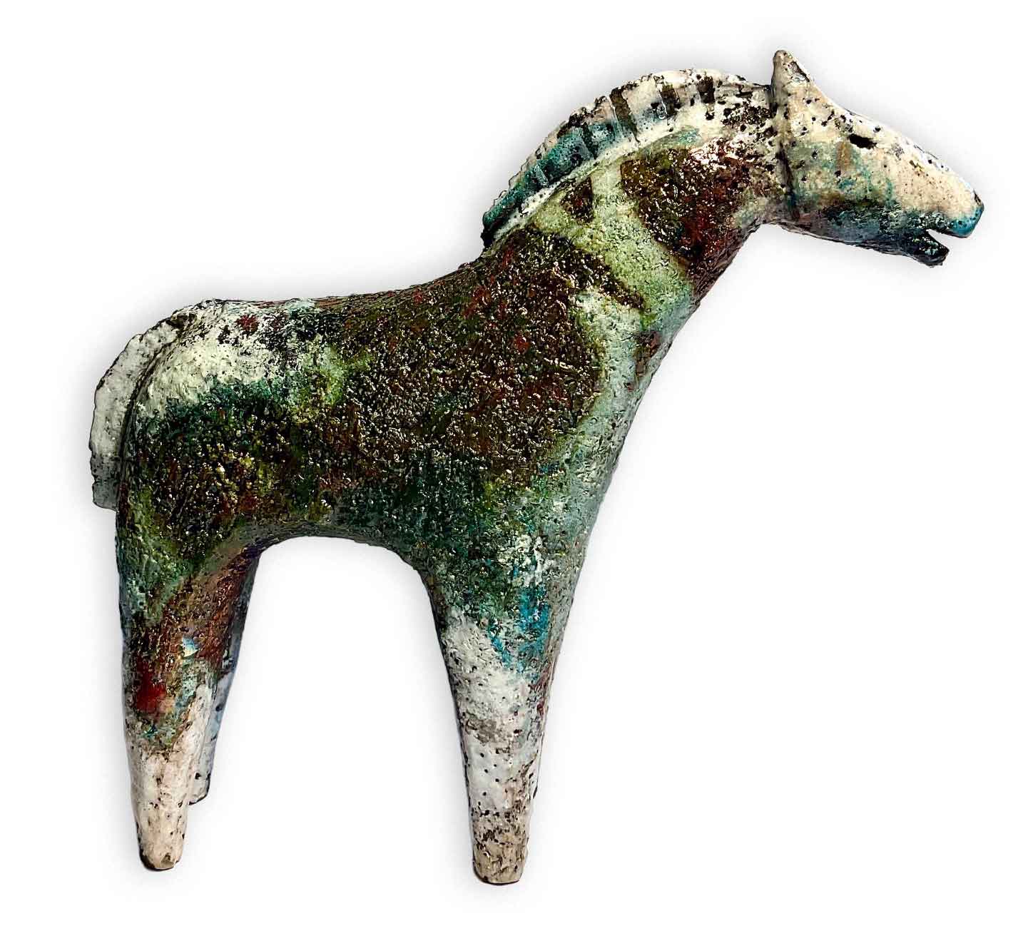 Small Horse (e). Birds & Animals  Ceramics by Henrietta Corbett. Raku ceramic.