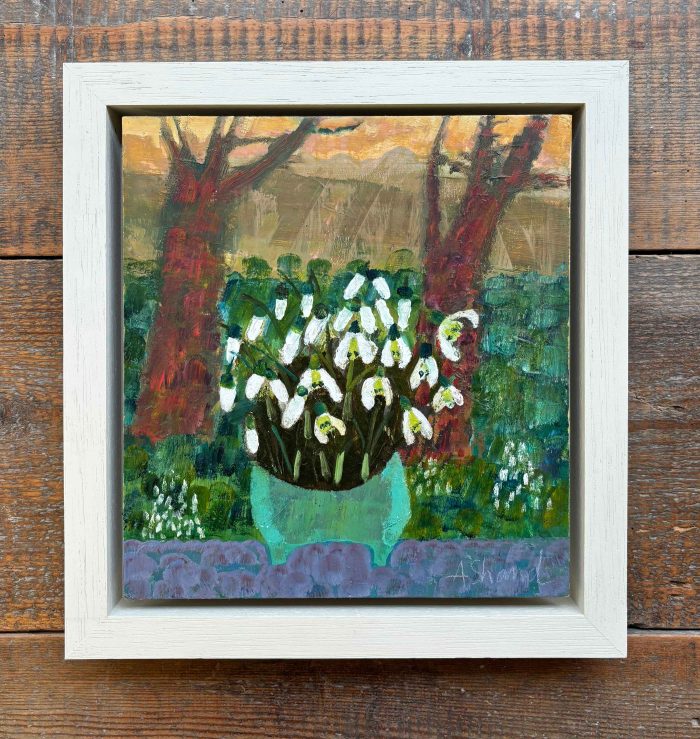 January. Still Life Floral Paintings by Arabella Shand. Oil on board.