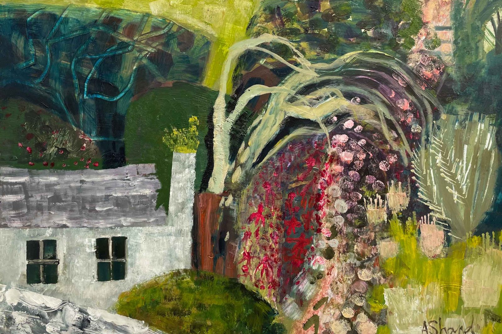 Crocus. Floral Figurative Paintings by Arabella Shand. Oil on board.