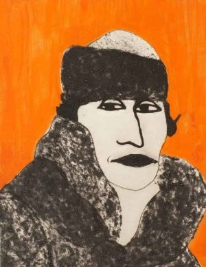 Alice B Toklas. Figurative  Prints by Kate Boxer. Drypoint, carborundum & Chine collé.