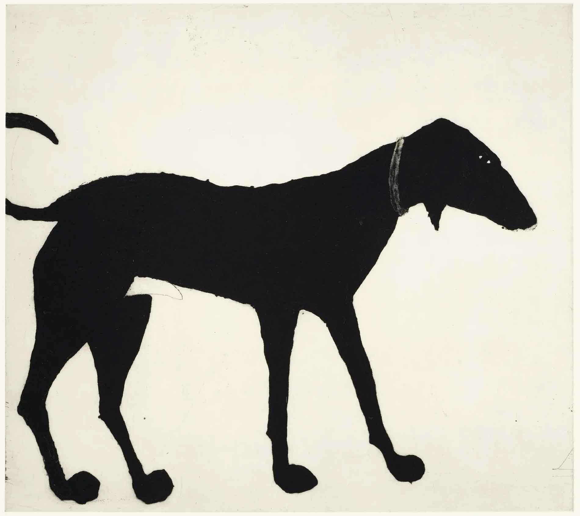 Black Dog. Birds & Animals  Prints by Kate Boxer. Drypoint & carborundum.
