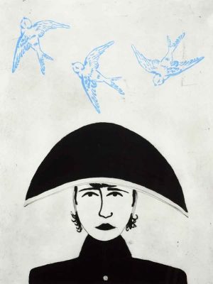 Casimir Delavigne. Figurative  Prints by Kate Boxer. Drypoint, carborundum & ink.