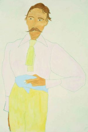 Robert Louis Stevenson. Figurative  Prints by Kate Boxer. Drypoint & hand-coloured.
