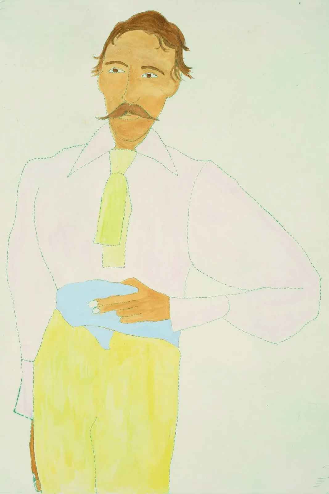 Robert Louis Stevenson. Figurative  Prints by Kate Boxer. Drypoint & hand-coloured.