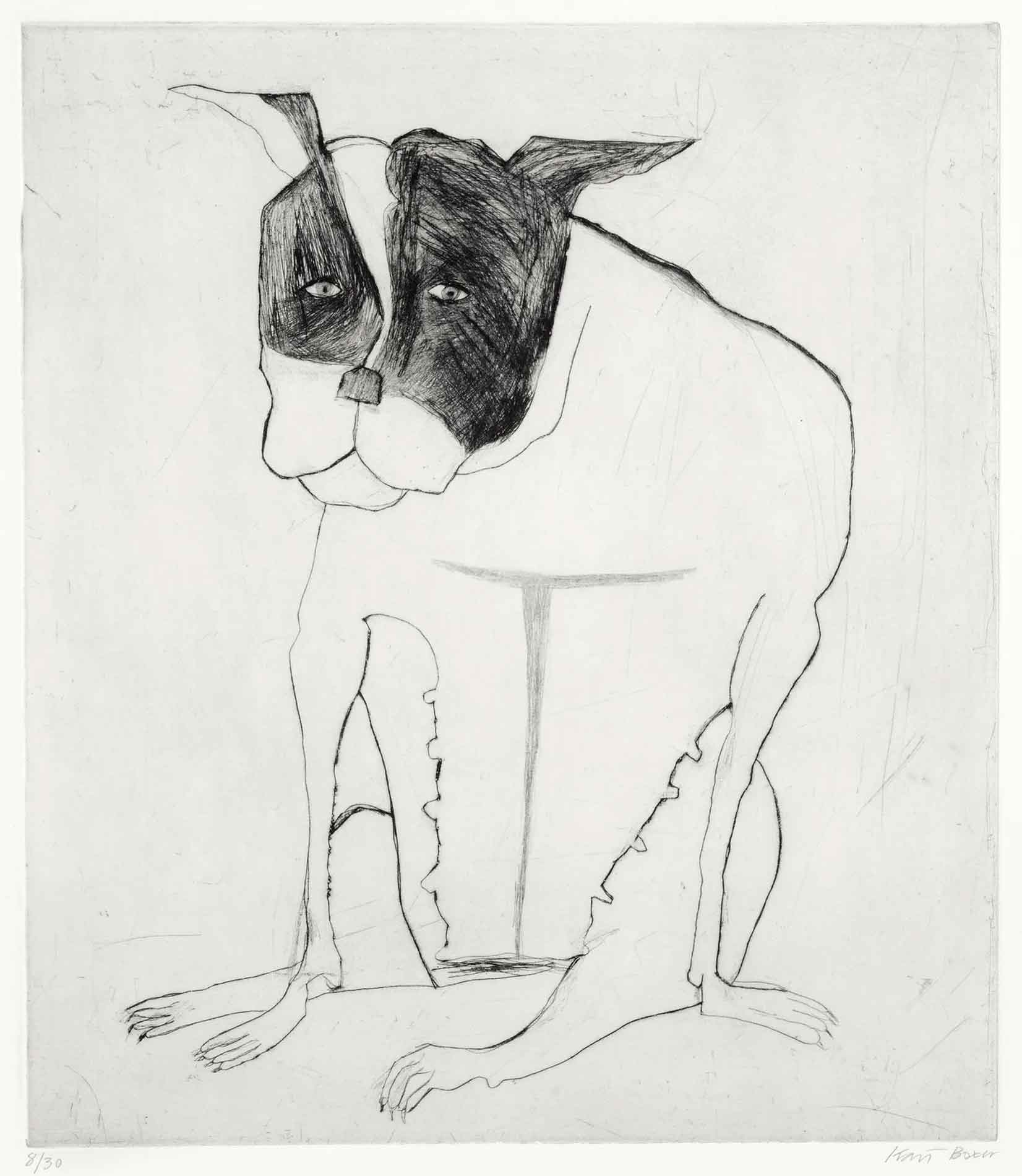 Rosie. Birds & Animals  Prints by Kate Boxer. Drypoint.