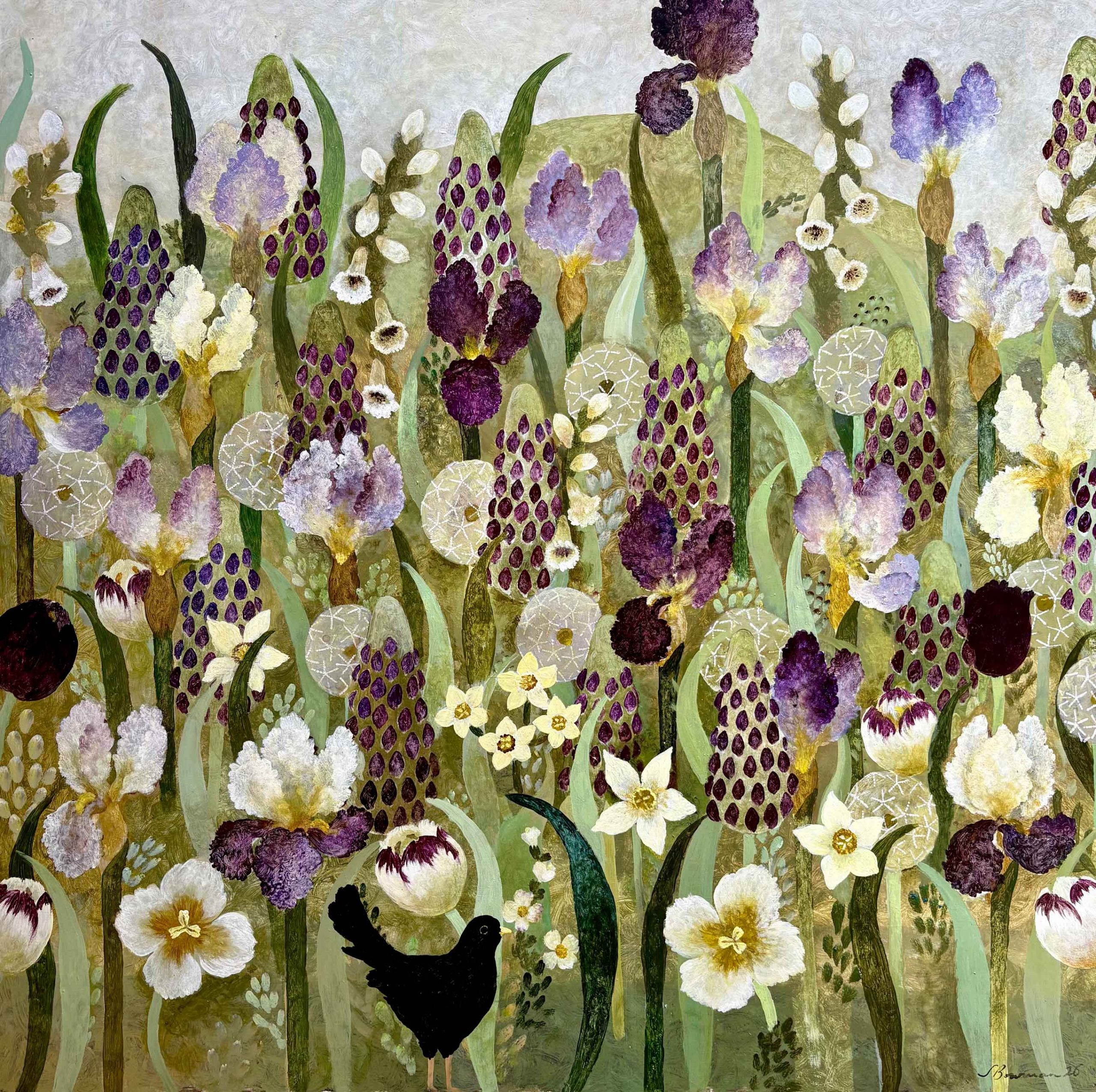 Signs of Spring. Devon Floral Paintings by Sarah Bowman. Oil on board.
