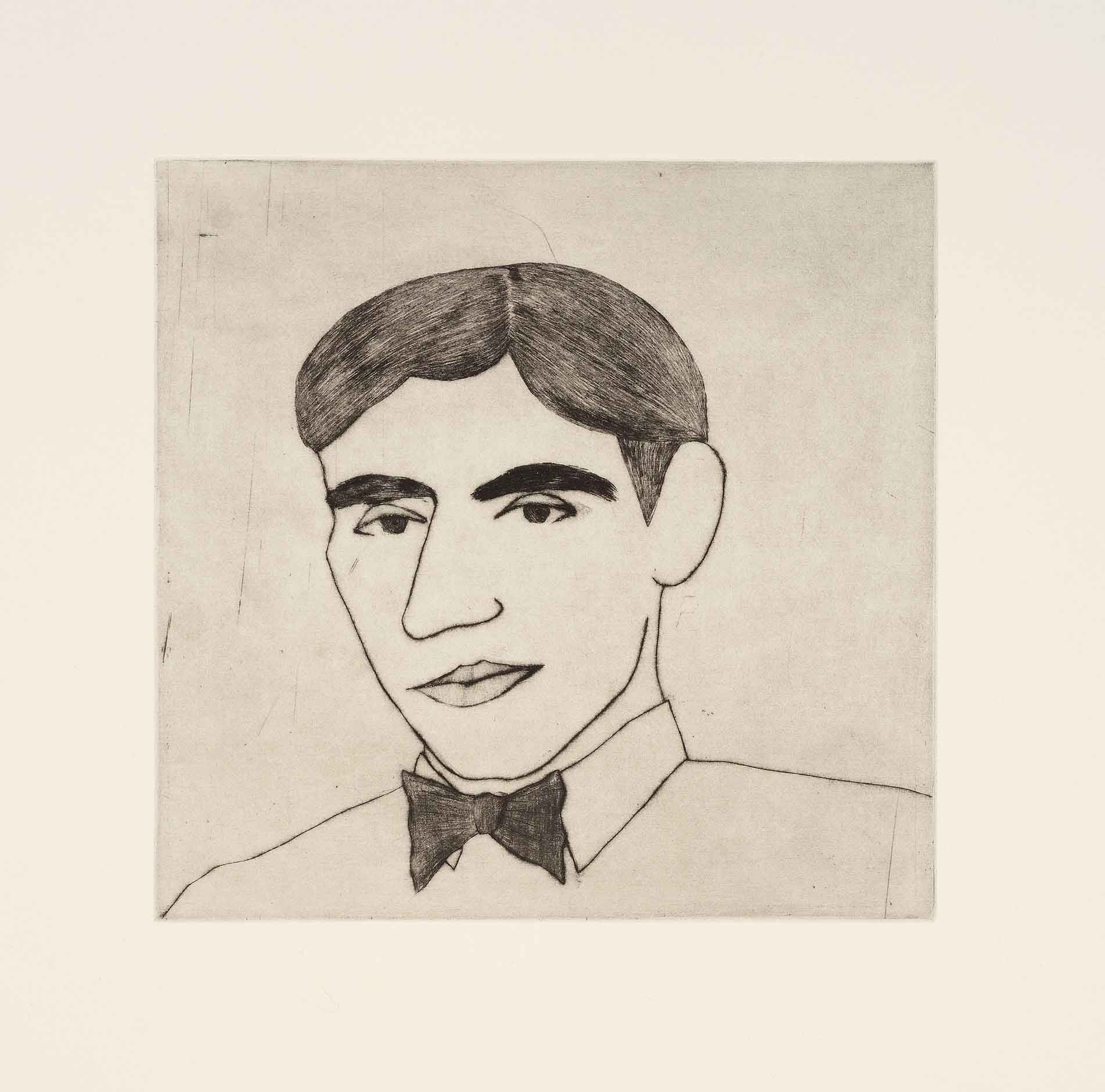 Lorca. Figurative  Prints by Kate Boxer. Drypoint.