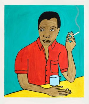 James Baldwin. Figurative  Prints by Kate Boxer. Drypoint & carborundum.