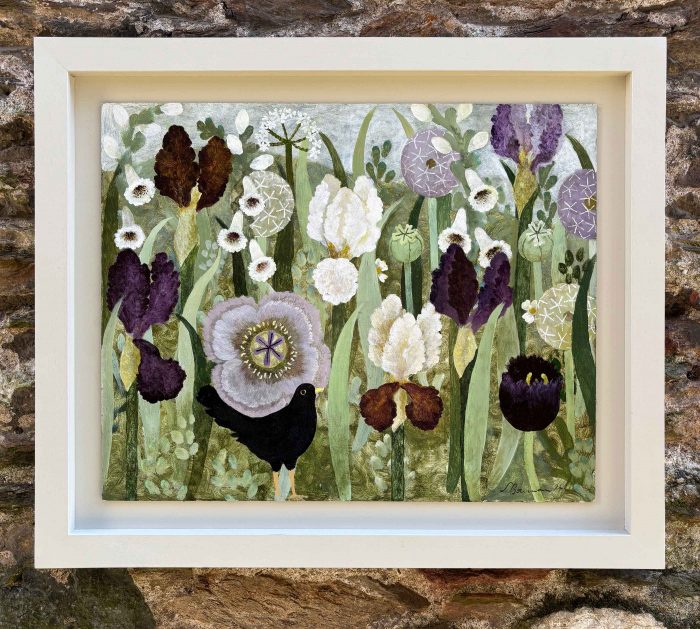 Grey Poppy. Birds & Animals Floral Paintings by Sarah Bowman. Oil on board.