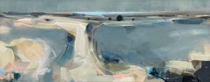 Beneath Summer Sky. Landscape Abstract Paintings by Tamara Williams. Mixed media on canvas.