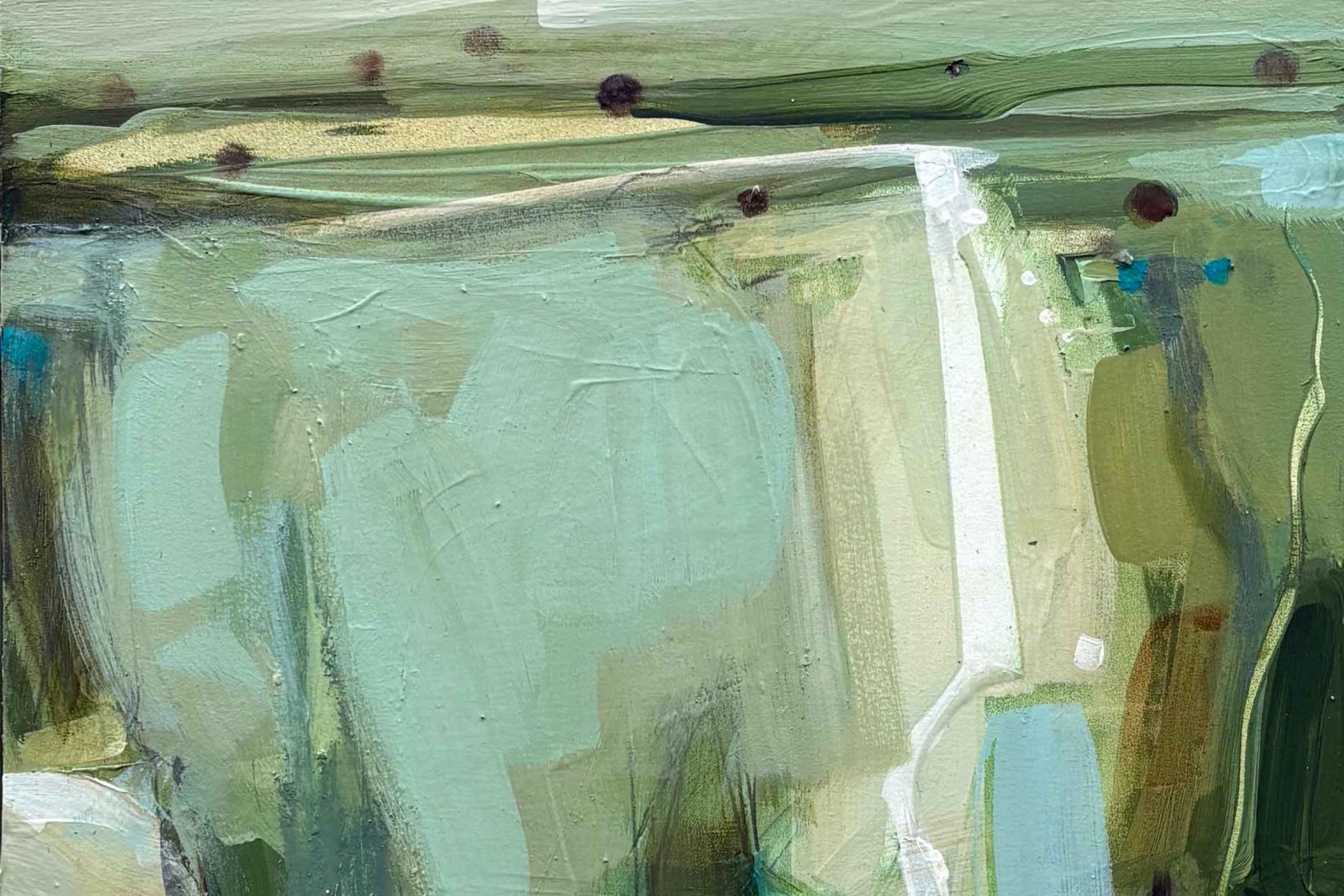 Still Point of Reflection. Landscape Abstract Paintings by Tamara Williams. Mixed media on panel.