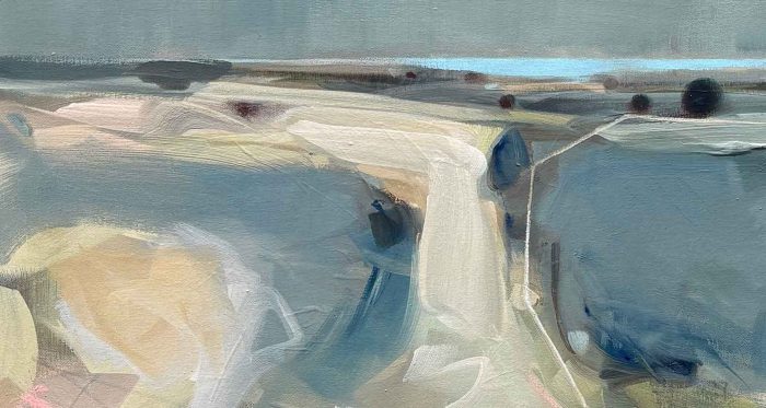 Beneath Summer Sky. Landscape Abstract Paintings by Tamara Williams. Mixed media on canvas.
