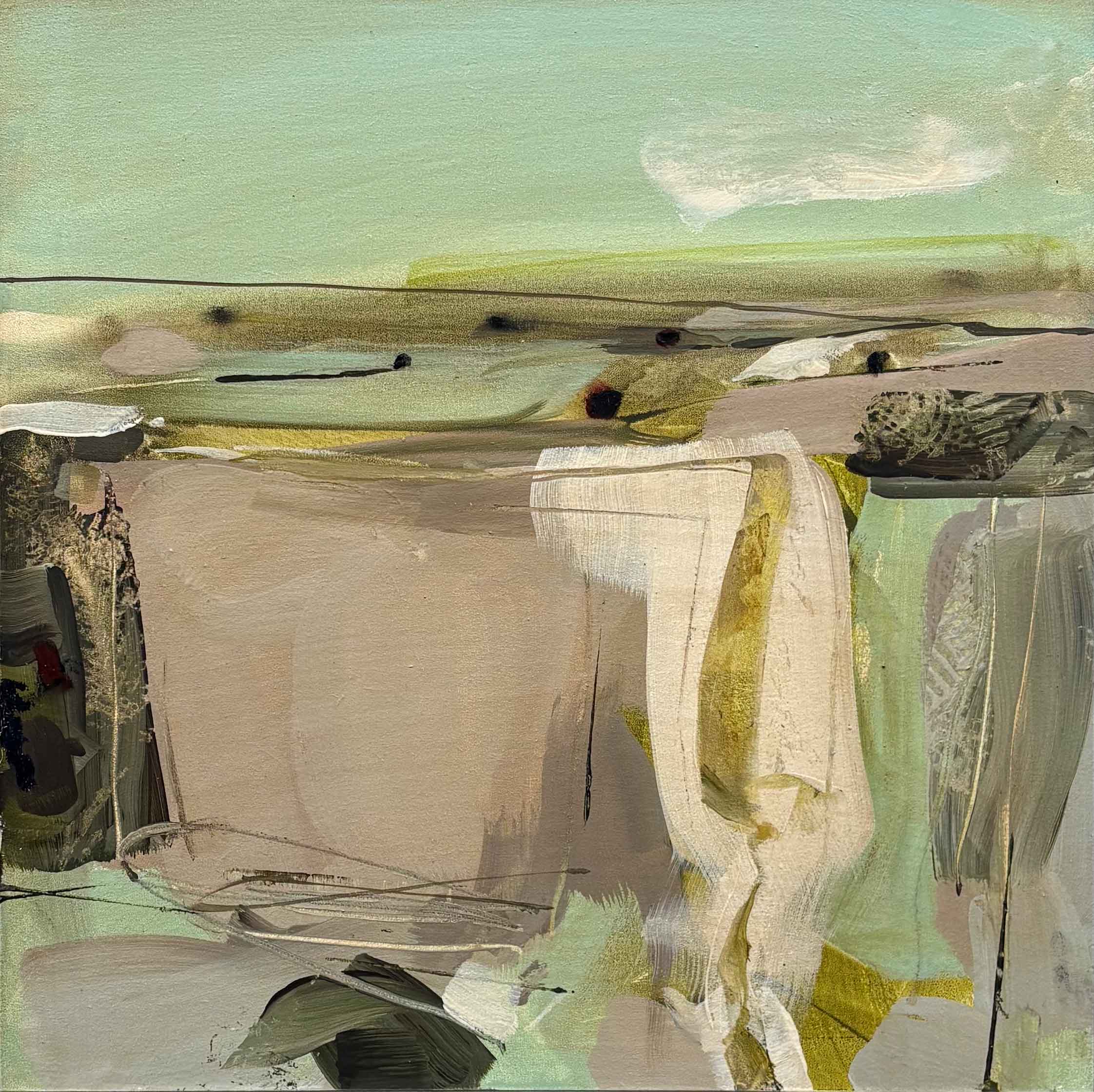 Woven Meadows. Landscape Abstract Paintings by Tamara Williams. Mixed media on panel.