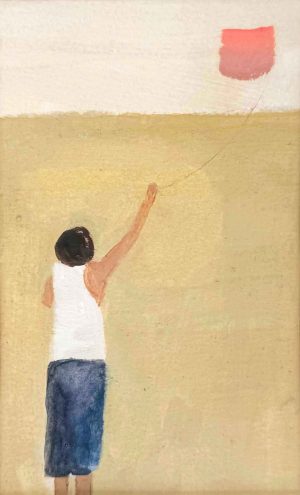 Boy Flying a Kite, India. Figurative  Paintings by Davina Jackson. Watercolour & gouache on paper.