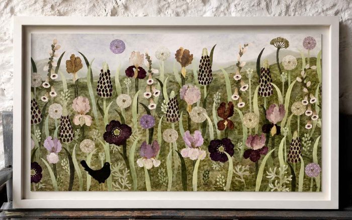 Garden Treasures. Birds & Animals Landscape Paintings by Sarah Bowman. Oil on board.