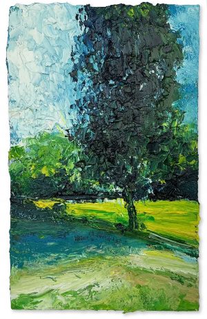 Birch Tree. Landscape  Paintings by David Morgan. Oil on board.