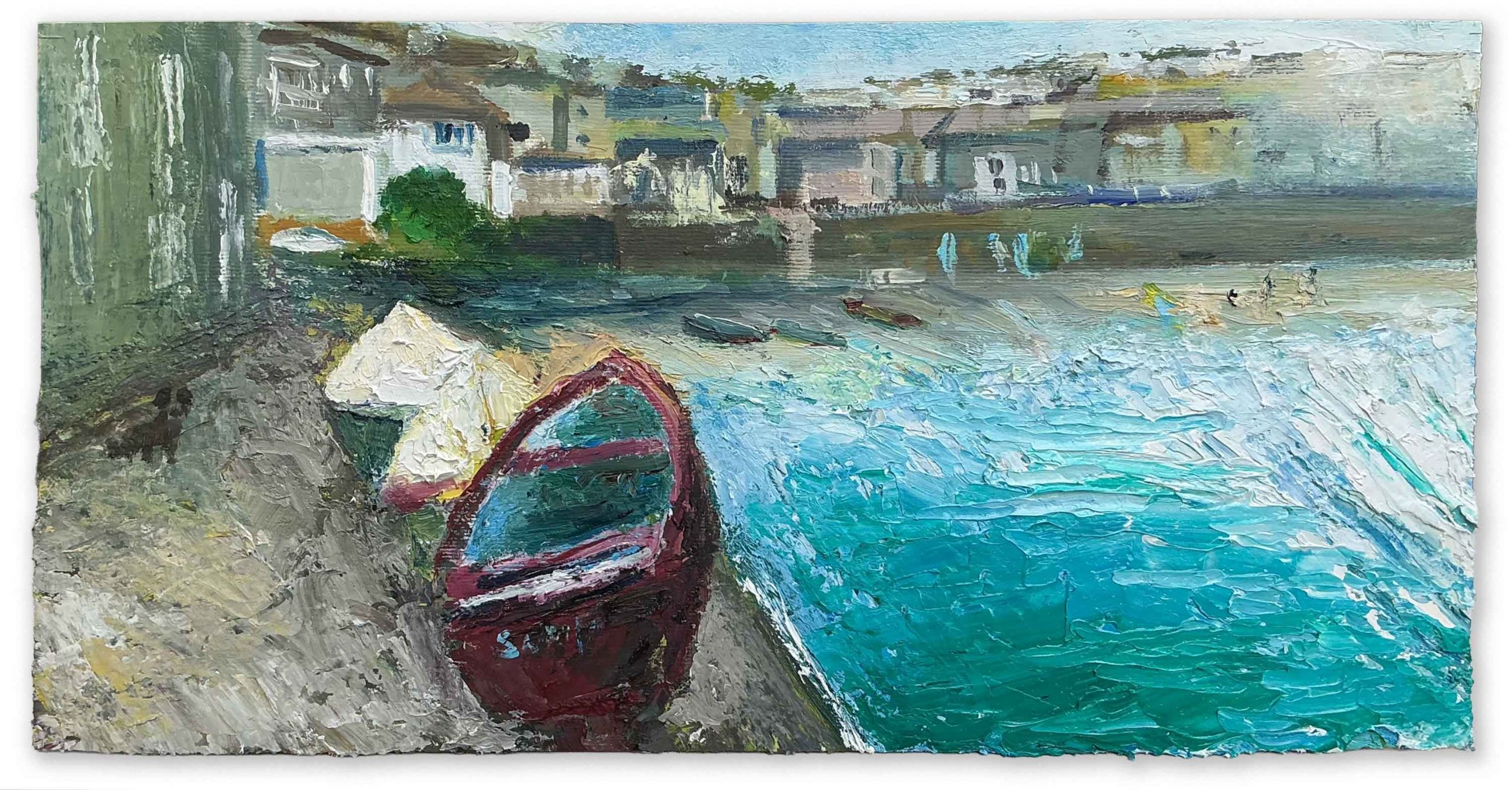 Samphire, Mousehole. Cornwall Landscape Paintings by David Morgan. Oil on paper.