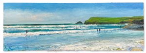 Pentire Point, Polzeath. Cornwall Seascape Paintings by David Morgan. Oil on board.