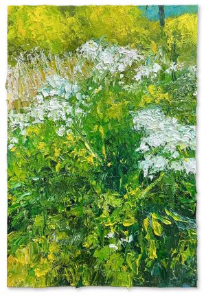 Summer Hedgerow. Landscape  Paintings by David Morgan. Oil on board.