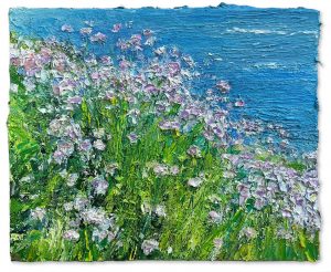 Thrift. Landscape Floral Paintings by David Morgan. Oil on board.