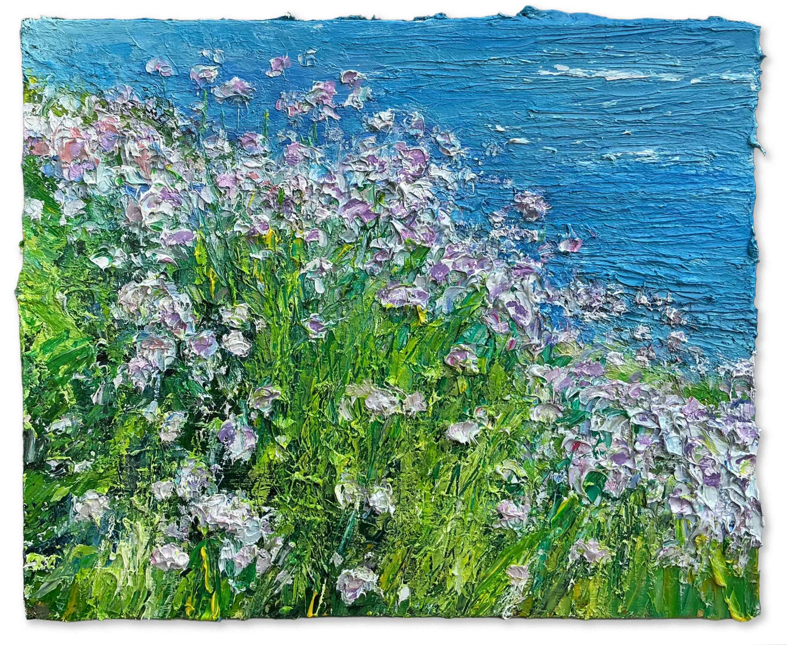 Thrift. Landscape Floral Paintings by David Morgan. Oil on board.