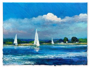 Exe Estuary, Turf Locks. Seascape  Paintings by David Morgan. Oil on canvas.