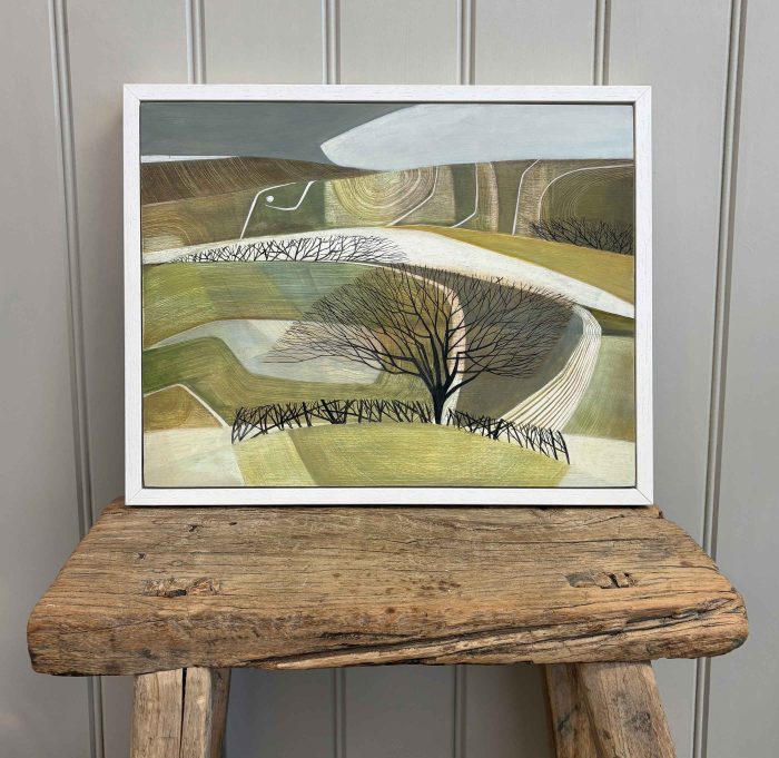 Landscape With Geoglyph III. Landscape  Paintings by Sarah Lees. Oil on panel.