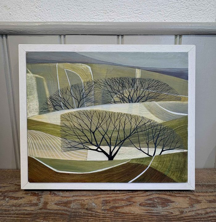 Landscape With Geoglyph III. Landscape  Paintings by Sarah Lees. Oil on panel.