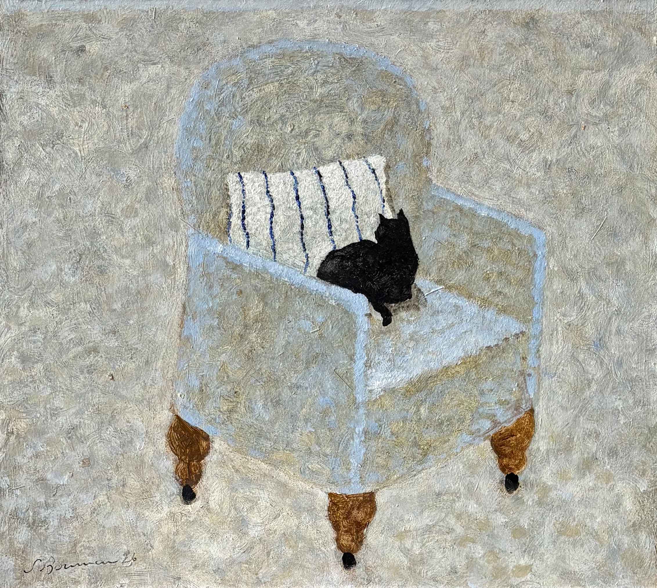 Blue Chair. Birds & Animals Interiors Paintings by Sarah Bowman. .
