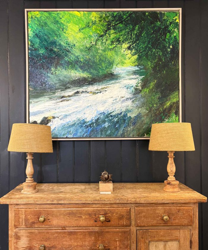 On the Way to Sharrah Pool. Devon Landscape Paintings by David Morgan. Oil on board.